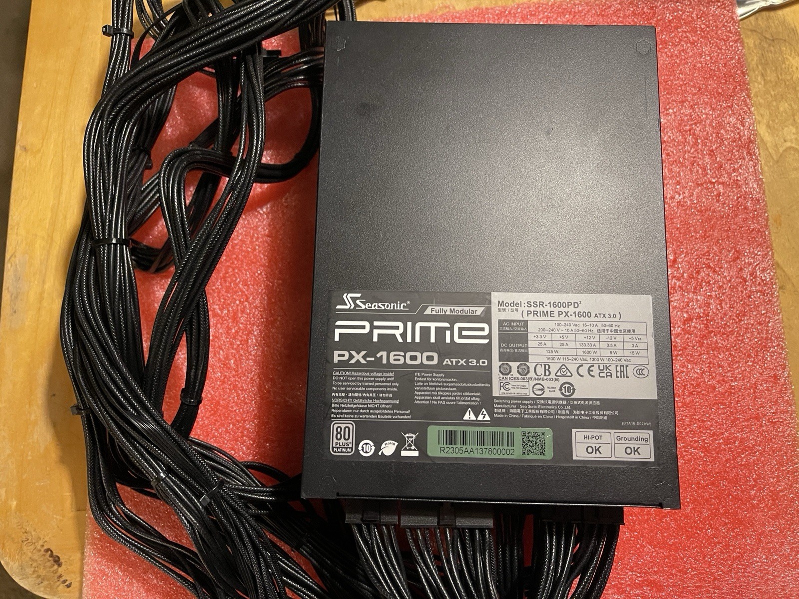 Seasonic PRIME PX-1600 1600W Power Supply ATX 3.1 & PCIe 5.1 Ready 1300