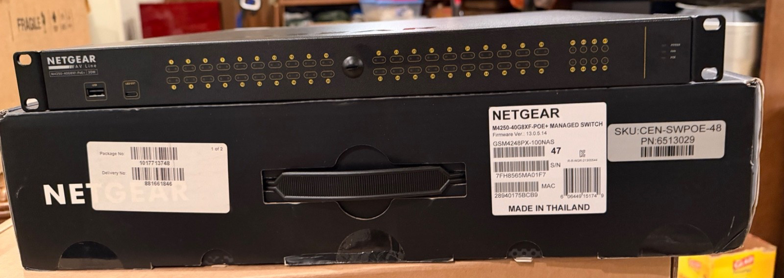 CEN-SWPOE-48 * 48 PoE+ Managed Switch NETGEAR AV Line M4250-40G8XF-POE+