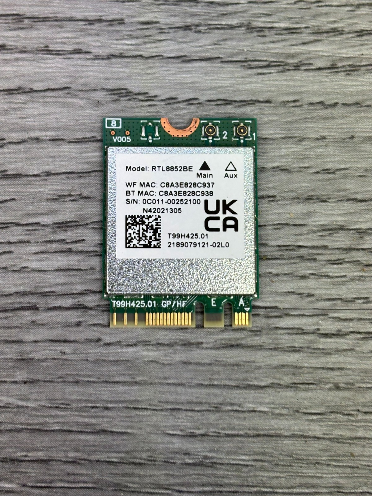 Genuine Realtek RTL8852BE Wi-Fi 6 with Bluetooth 5.2 2.4GHz 5GHz Network Card