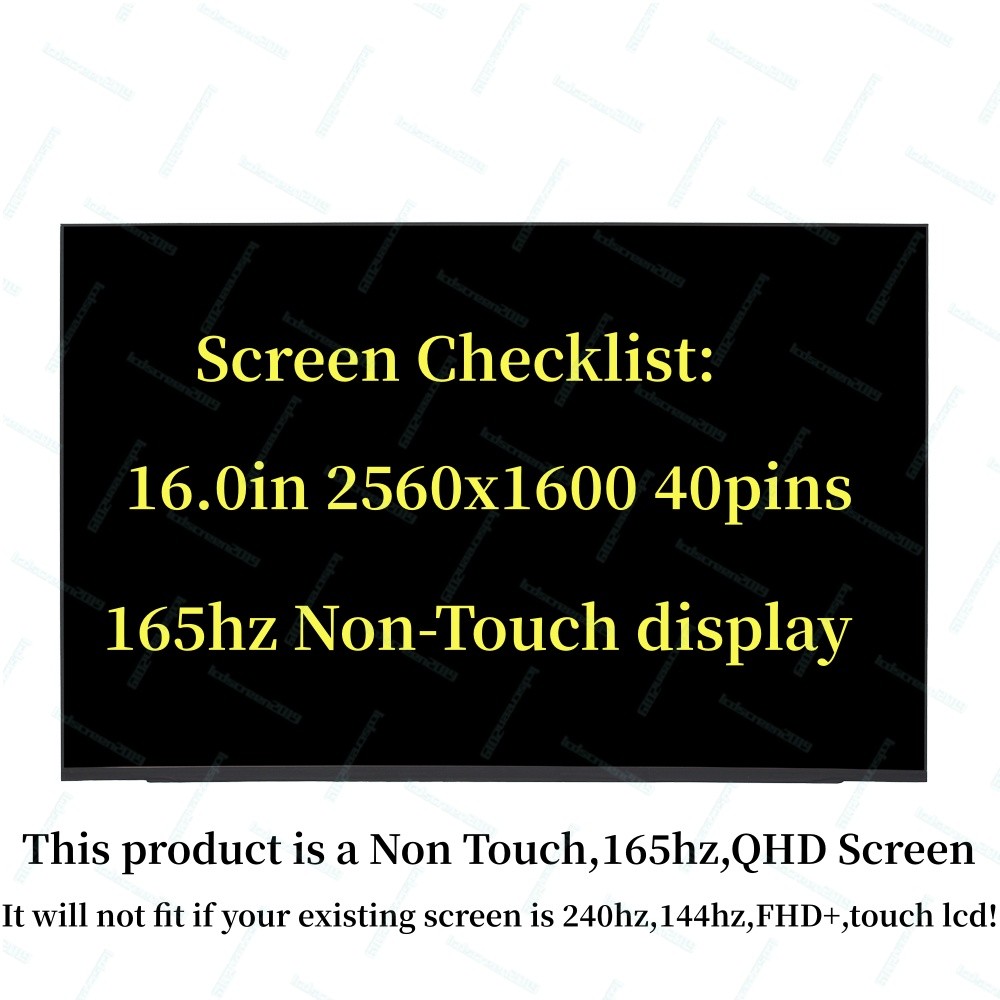 MNG007DA1-6 B160QAN02.Q NE160QDM-NY3 V8.1 16.0inch 2.5K 165Hz 2560×1600 Laptop