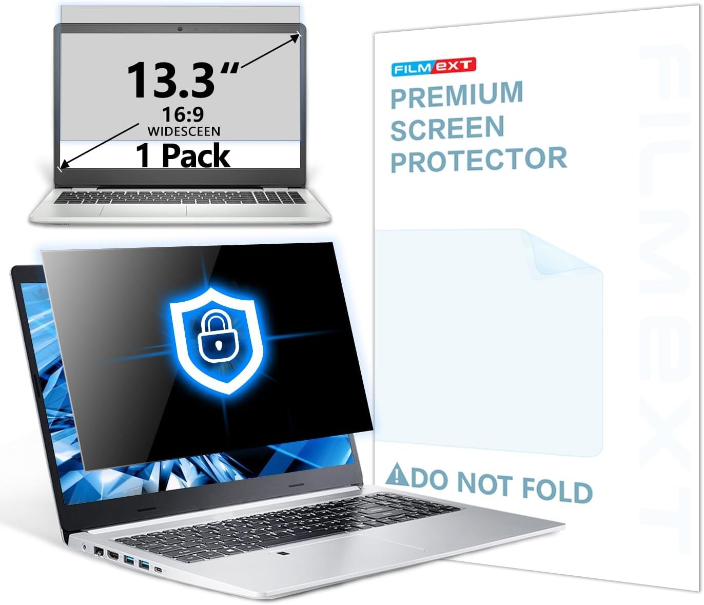 13.3" Inch Laptop Privacy Screen, 16:9 Aspect Ratio | Anti-Spy Filter for Lenovo