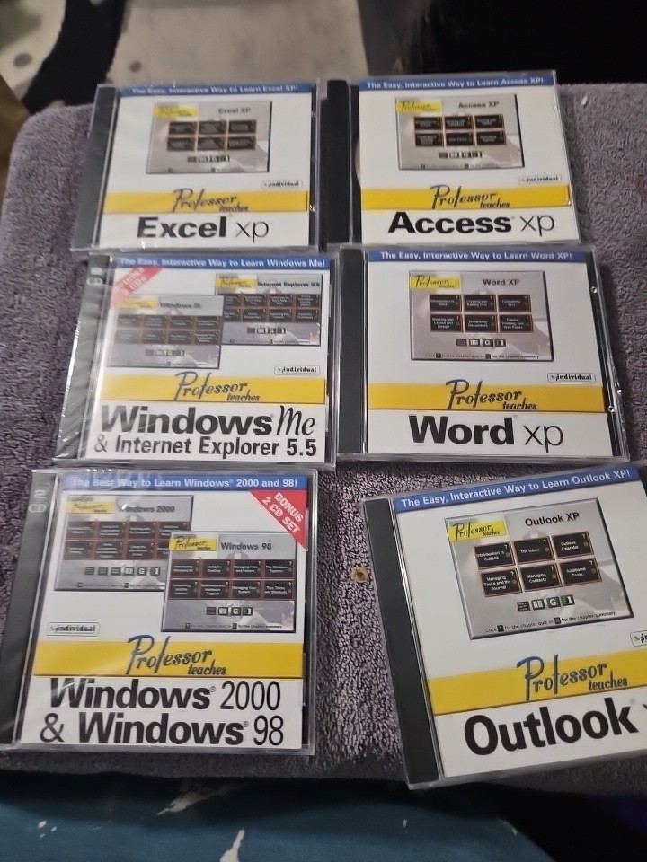 Professor Teacher Windows 98 PC 2000, FULL COLLECTION rare Disc Set  retro