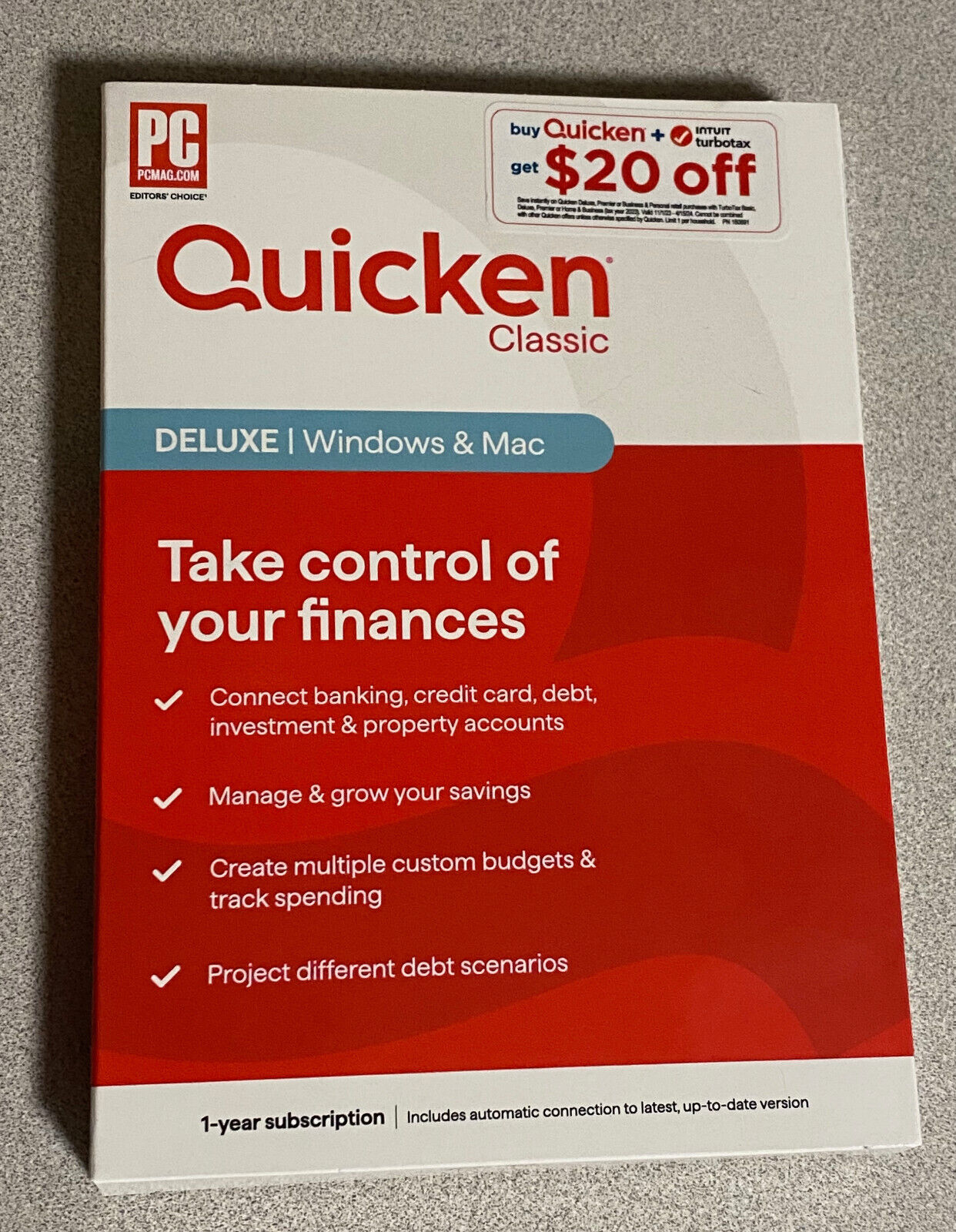 Quicken Classic Deluxe 1 Year Subscription Key Card New 170453 841798102145