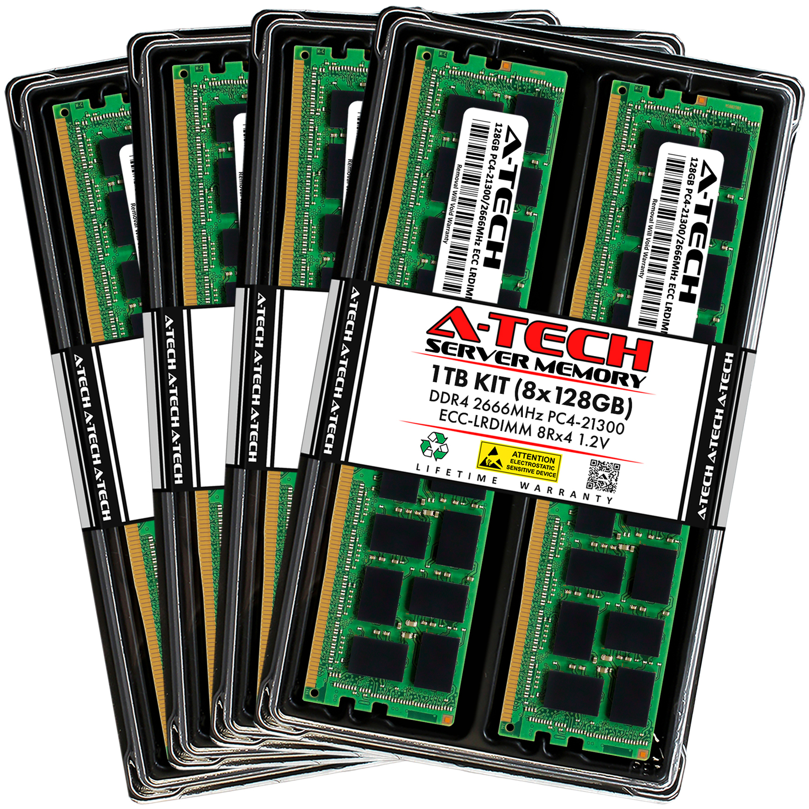 A-Tech 1TB 8x 128GB PC4-21300 DDR4 ECC Load Reduced LRDIMM Server Memory RAM