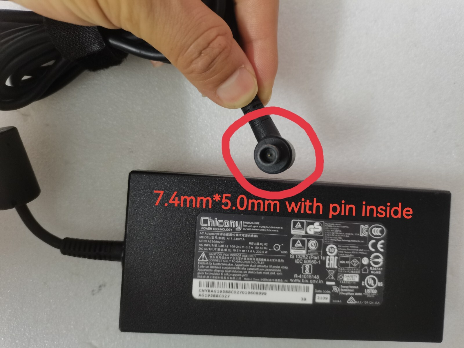 OEM Chicony 230W 19.5V 11.8A A17-230P1A For MSI MS-16U7 GL65 Leopard 10SER