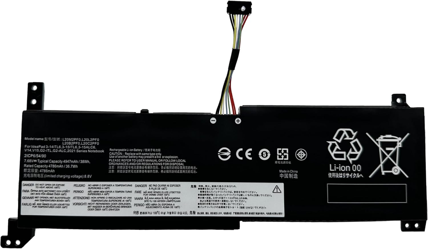 New 38Wh L20M2PF0 L20C2PF0 L20M2PF8 L20L2PF0 L20B2PF0 Battery For Lenovo Ideapad