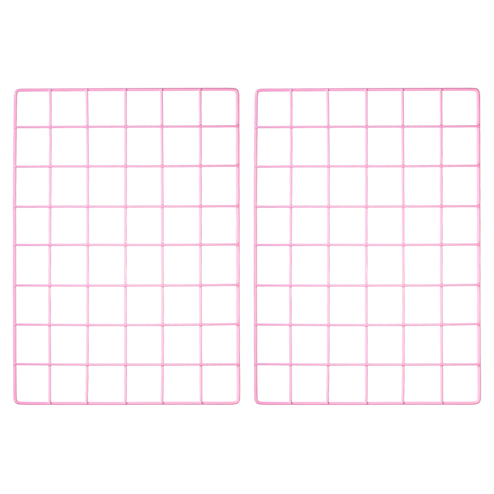2Pcs Iron Wire Grid Panel Board Photo Display Holder Hanging Frame Pink 16"x12"