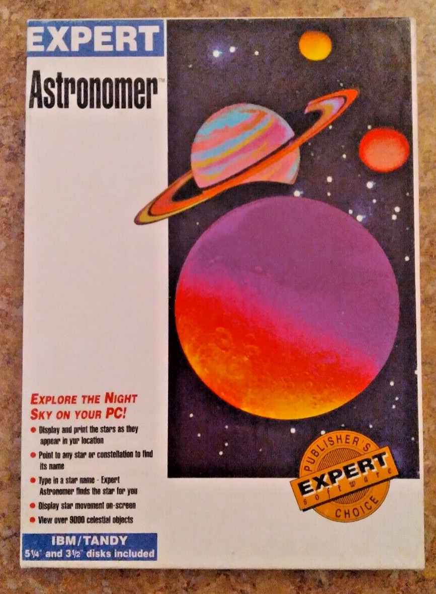 Expert Astronomer Vintage Expert Software Tandy/IBM 5 1/4  Disk 1992