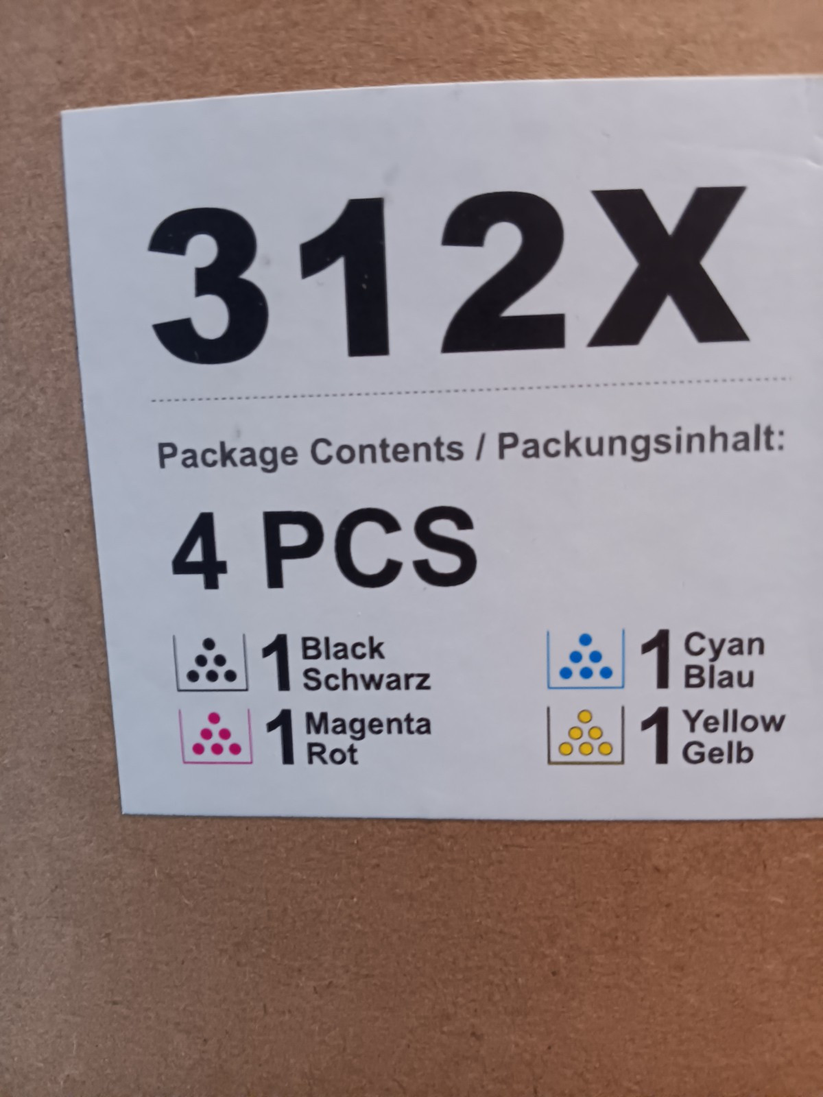 Value Toner Premium Cartridges 312X 4pcs HP Laserjet New Exp 01/28/26