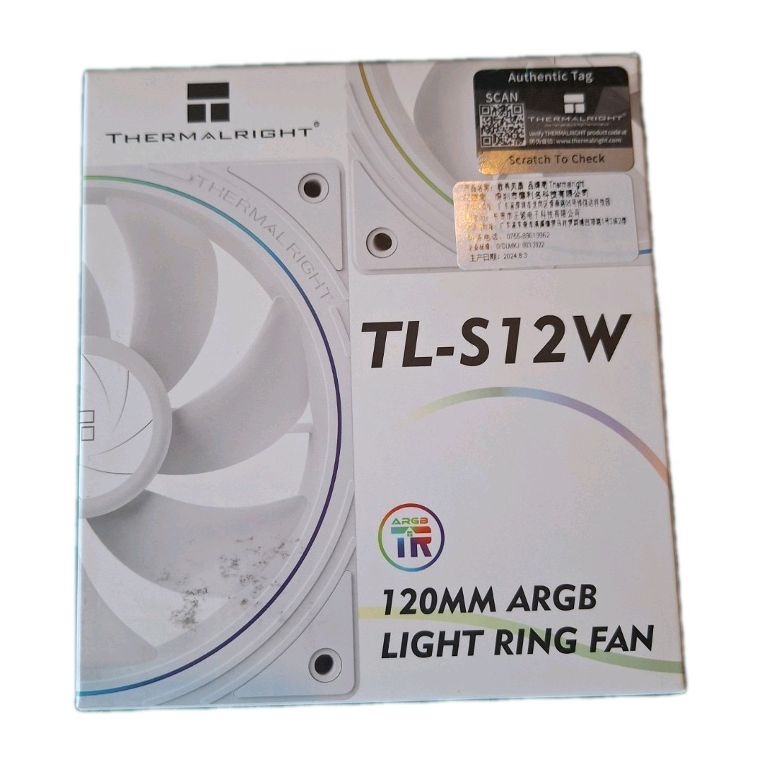 Thermalright TL-S12W X3 CPU Fan 120mm Case Cooler Fan Comes with ARGB Light Ring
