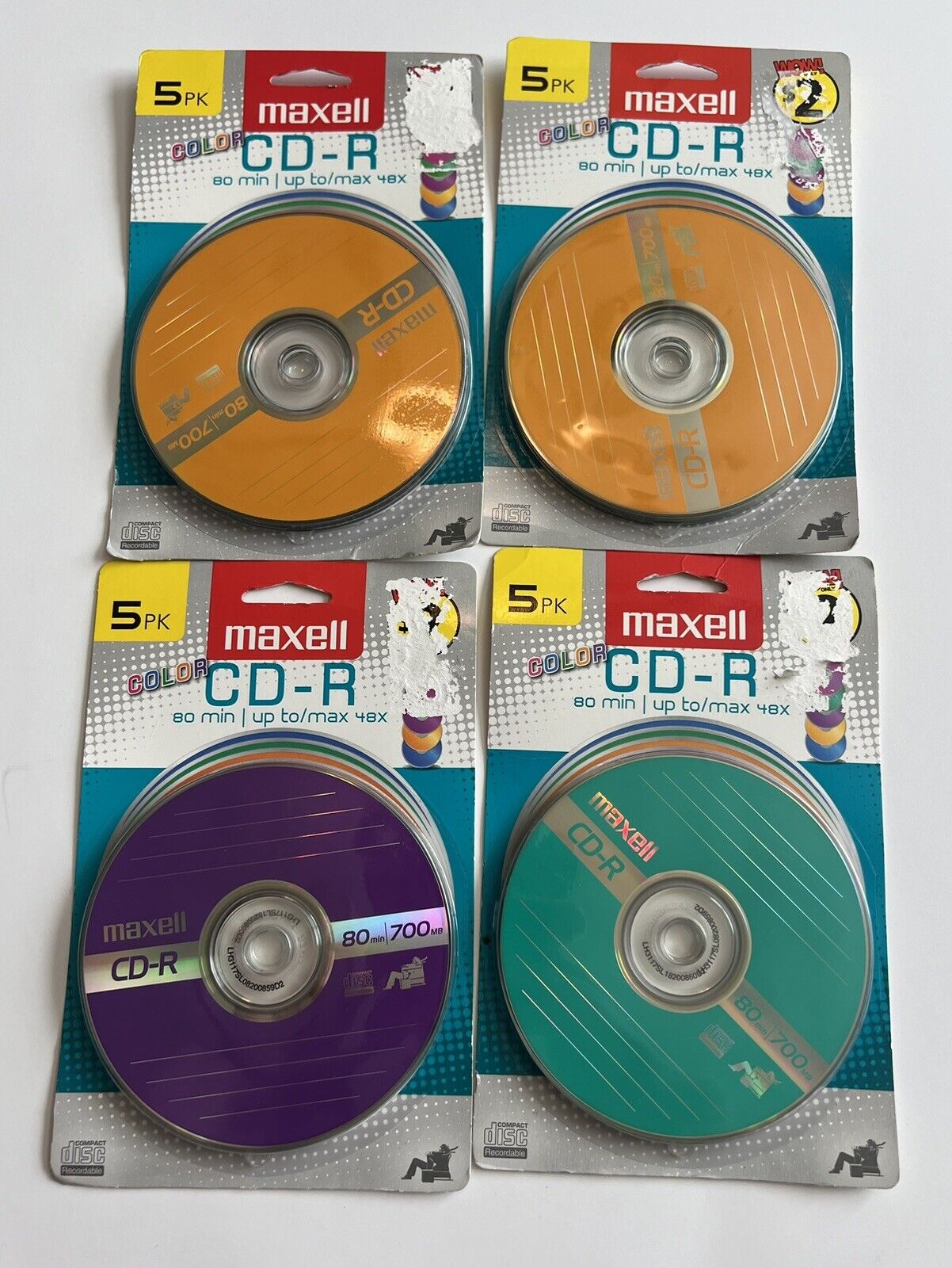 Maxwell CD-R 80min - 5 Color Packs - Lot Of 4 Brand New & Sealed 
