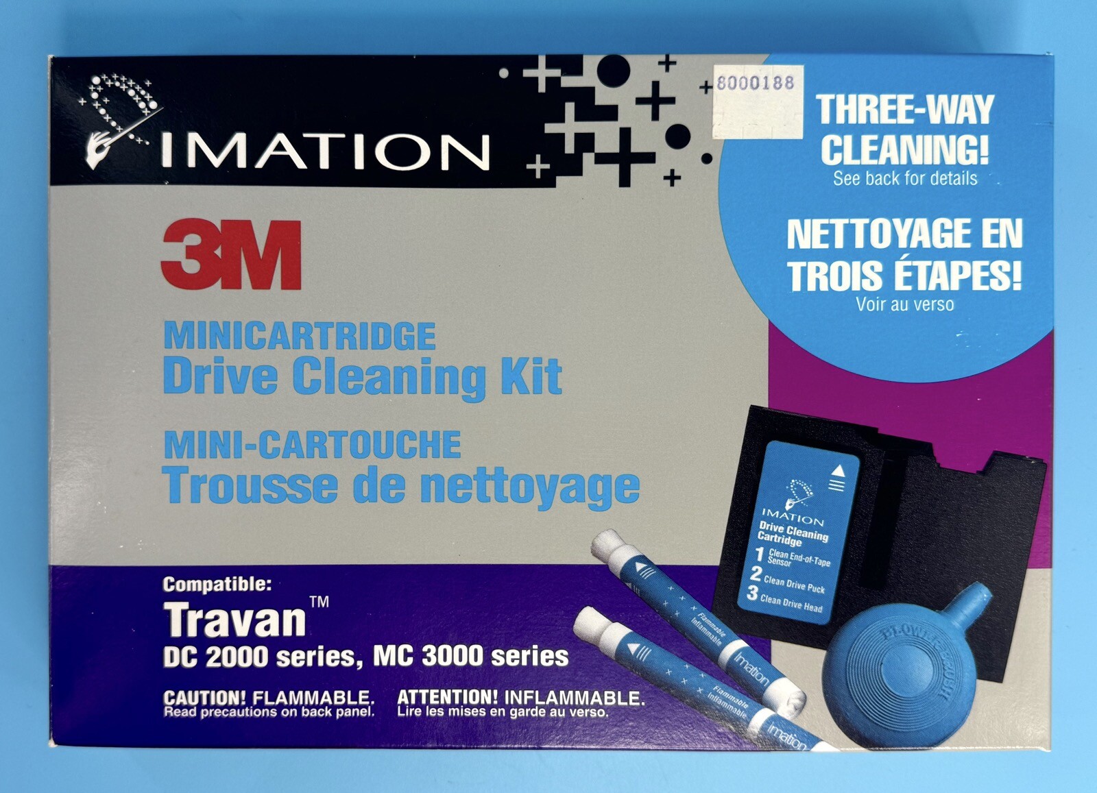 Imation 3M Minicartridge Drive Cleaning Kit Travan DC 2000 & MC 3000 – New NOS