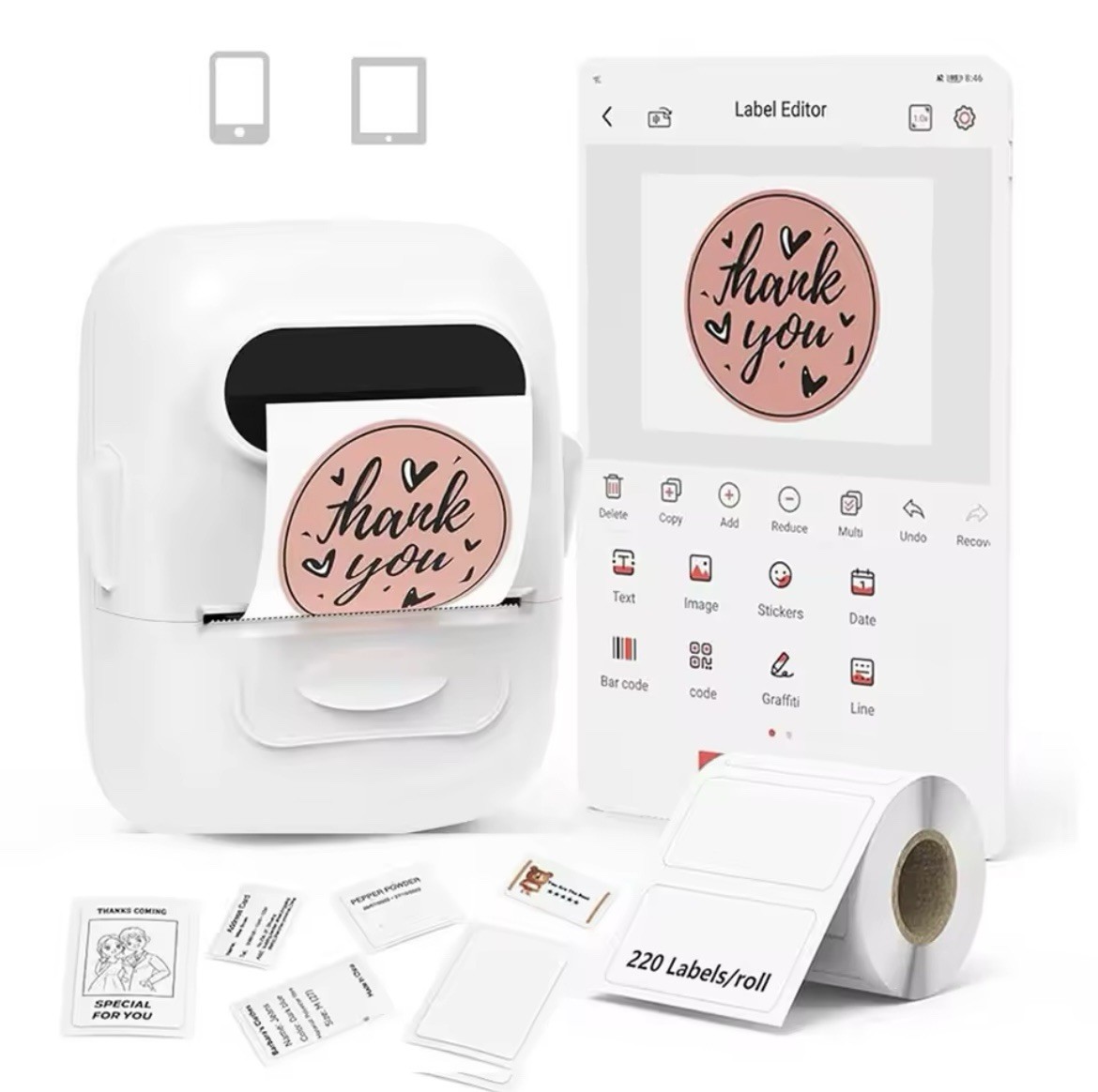 Marklife P50 Thermal Label Printer Portable Bluetooth Small Business New