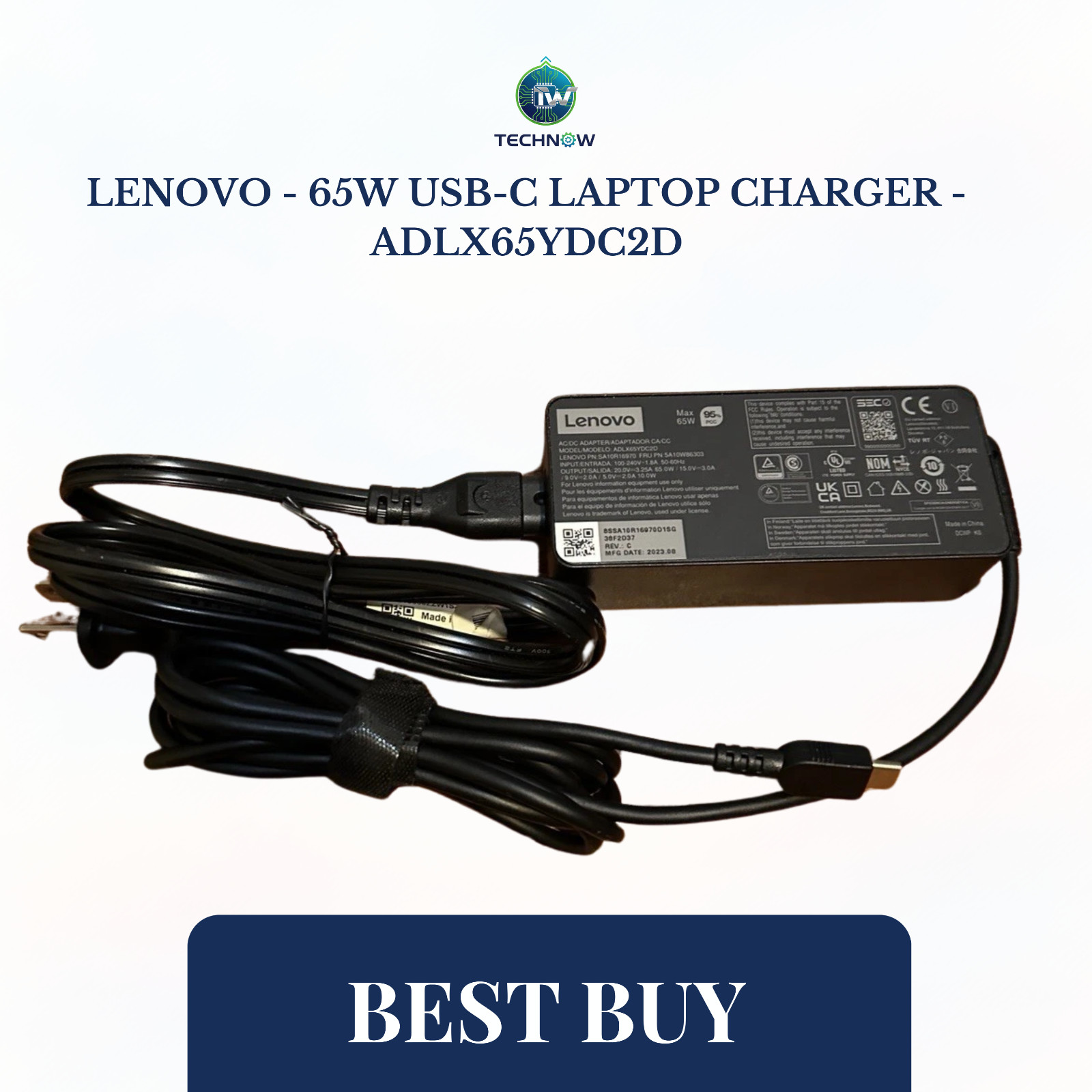 Lenovo - 65W USB-C Laptop Charger - ADLX65YDC2D