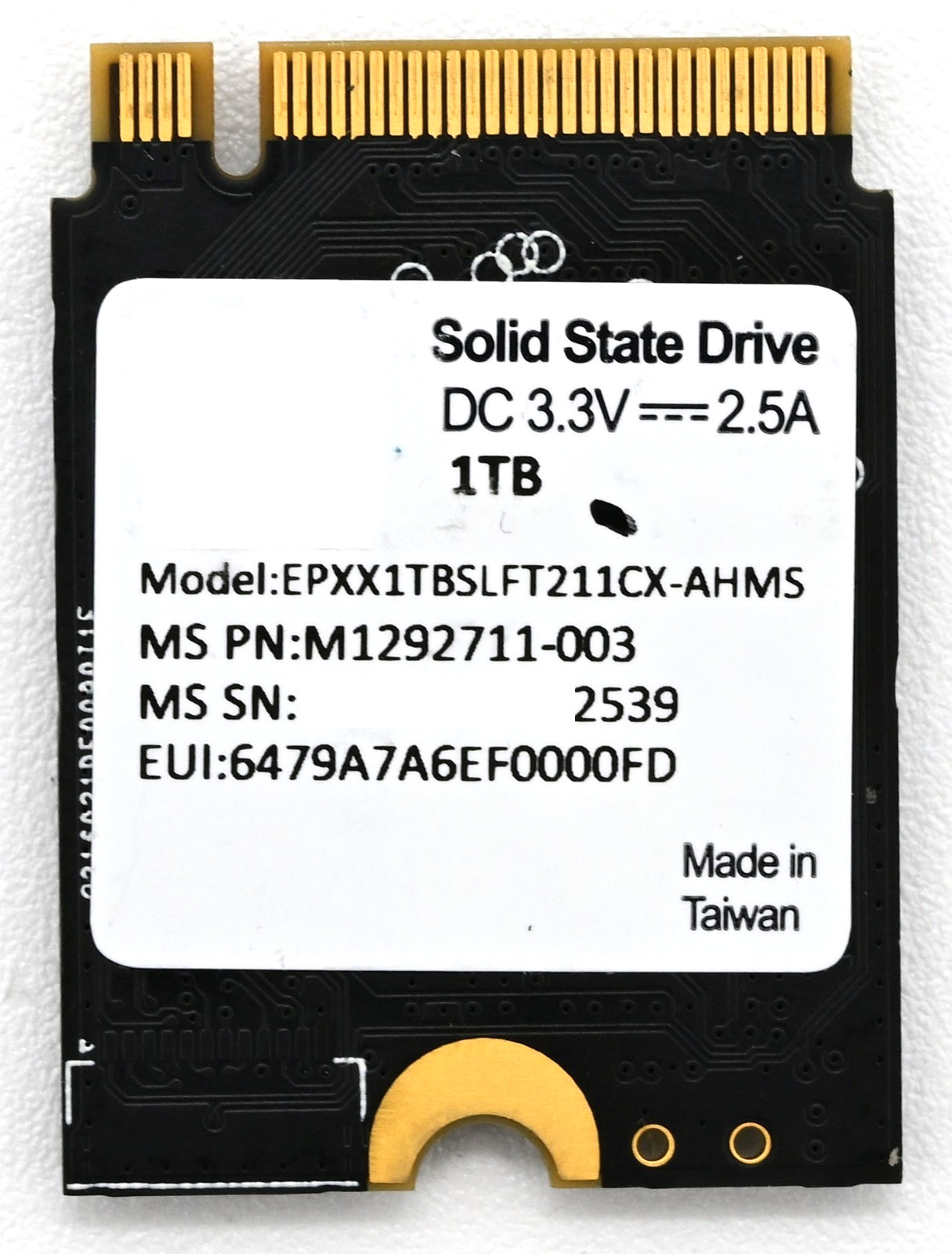 New 1TB MS M.2 2230 NVMe PCIe 4.0x2 SSD EPXX1TBSLFT211CX-AHMS M1292711-003