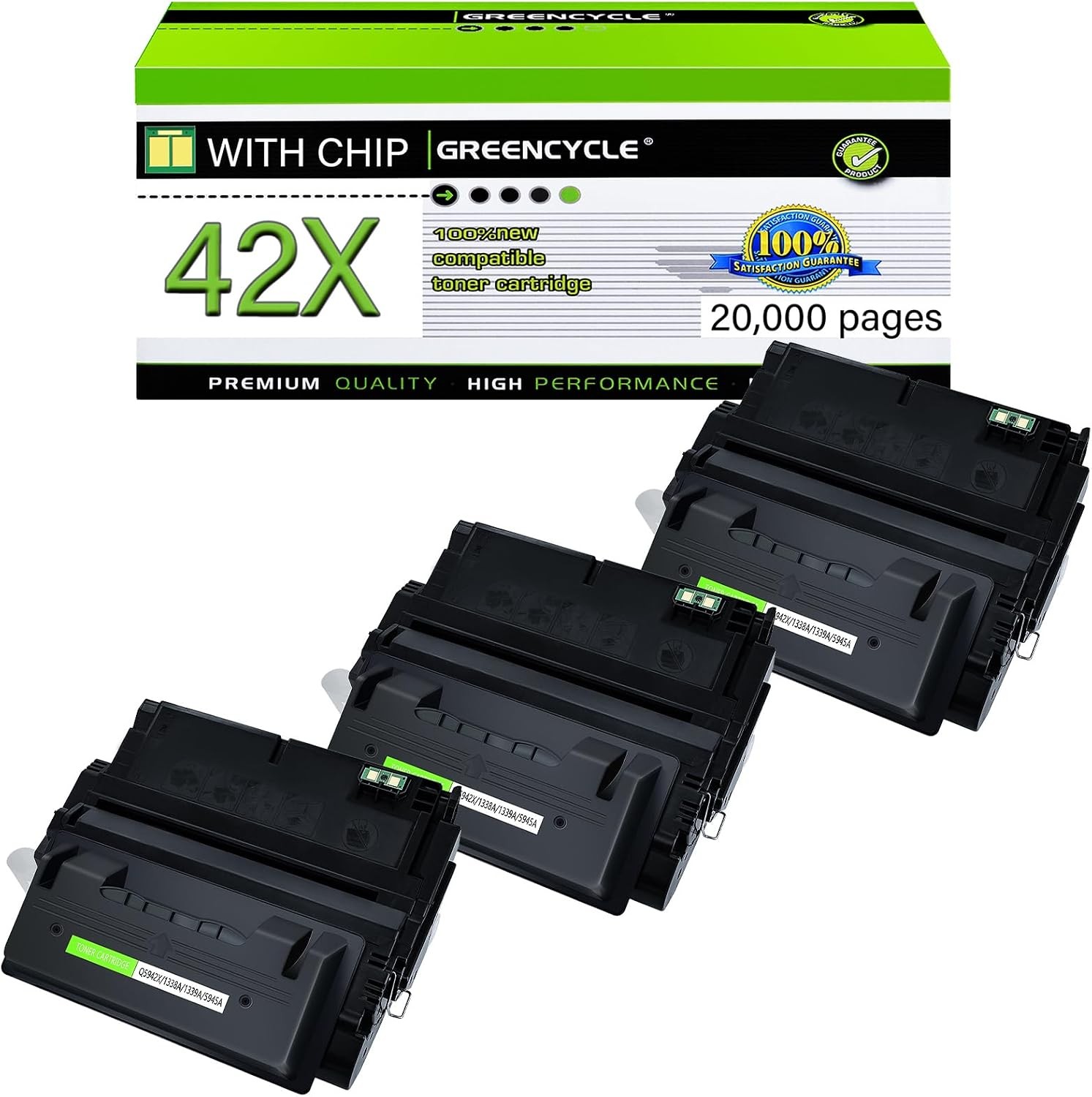 3PK Q5942X 42X BK Laser Toner Cartridges Fits For HP LaserJet 4250 4250n 4350dtn