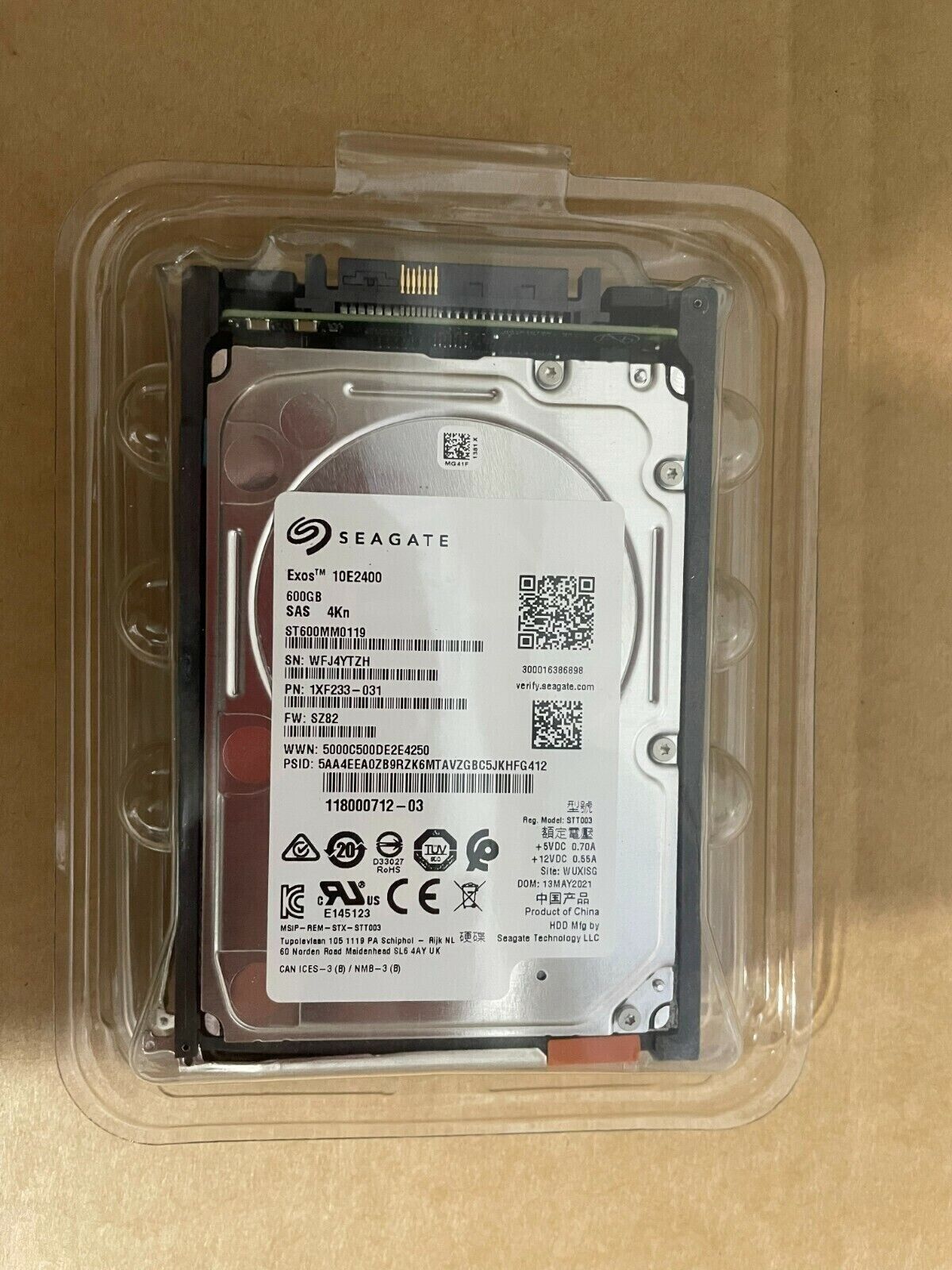 FOR EMC D4-2S10-600U 005053360 600GB SFF SAS HARD DRIVE unity XT380 480