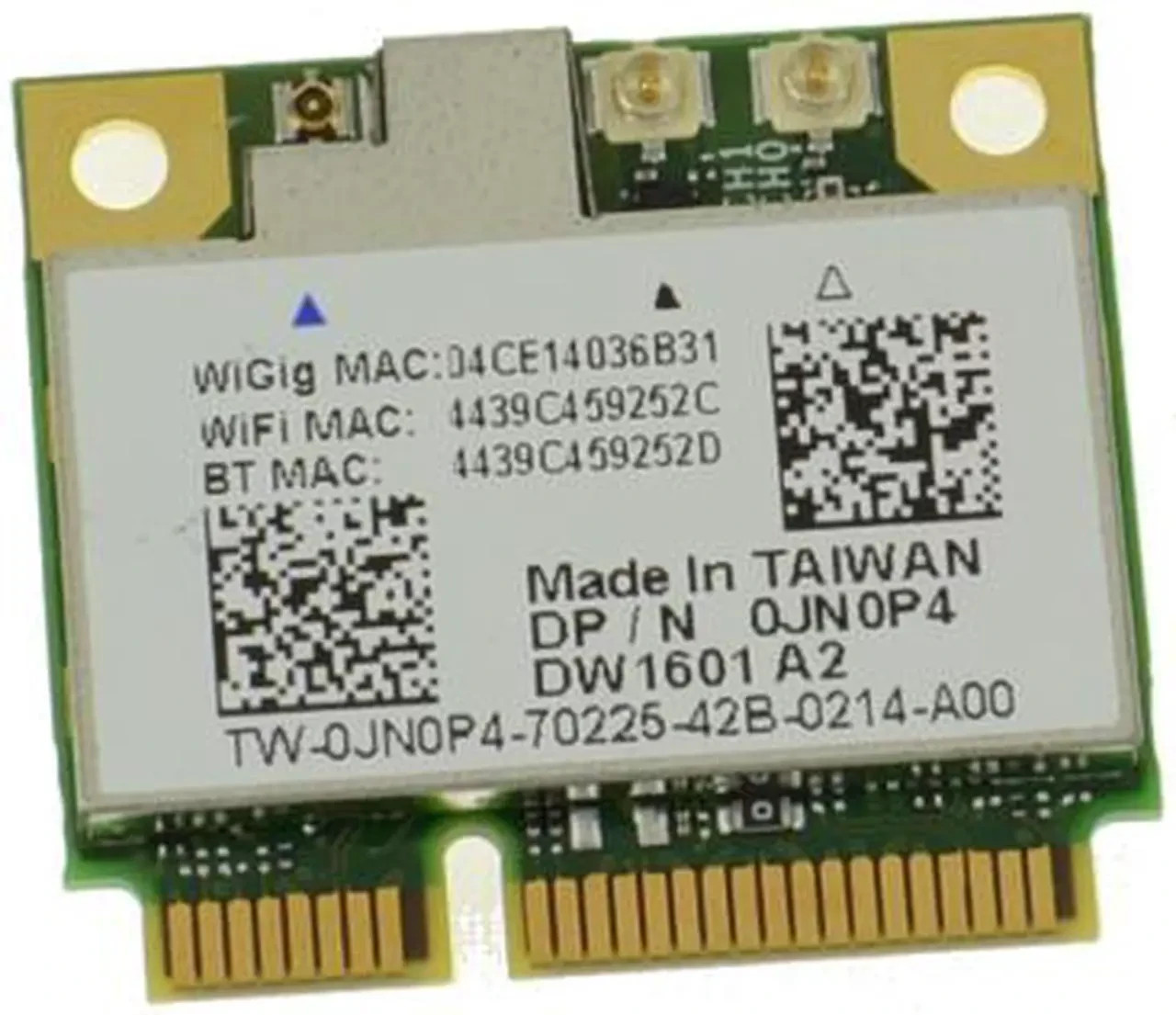 Dell Wireless DW1601 QCA9005 0JN0P4 WiGig 802.11AD 7Gbps Half Mini Wireless Card
