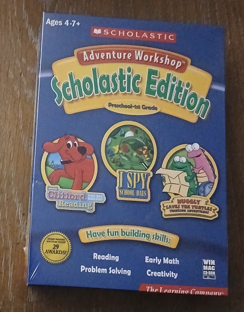 Adventure Workshop: Scholastic Edition Preschool-1st Grade 3 CD-ROM - Sealed BOX