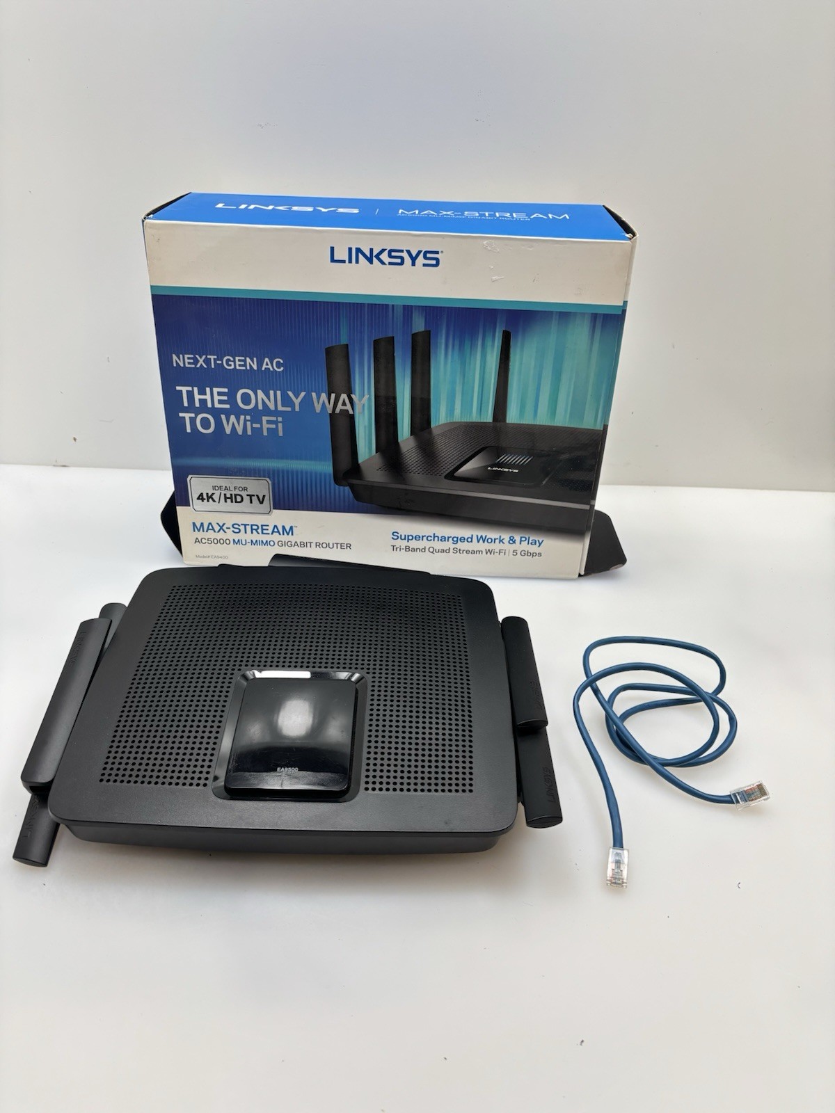 Linksys AC5000 Mu MIMO 5.0 GHz Tri Band Quad Stream WiFi Router EA9400