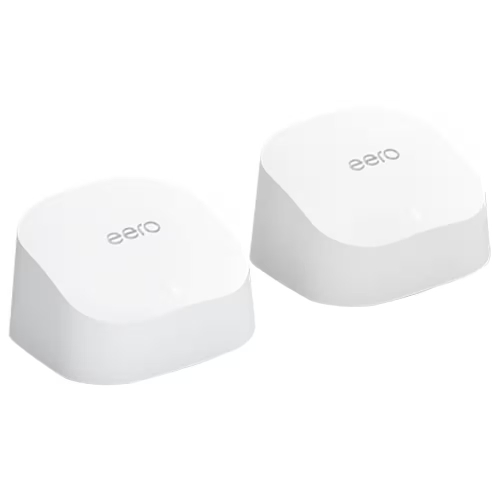 EERO 6+ Dual Band Mesh Wi-Fi Router Speeds Up To 1 Gbps 1,500 Sq Ft -  2 PACK