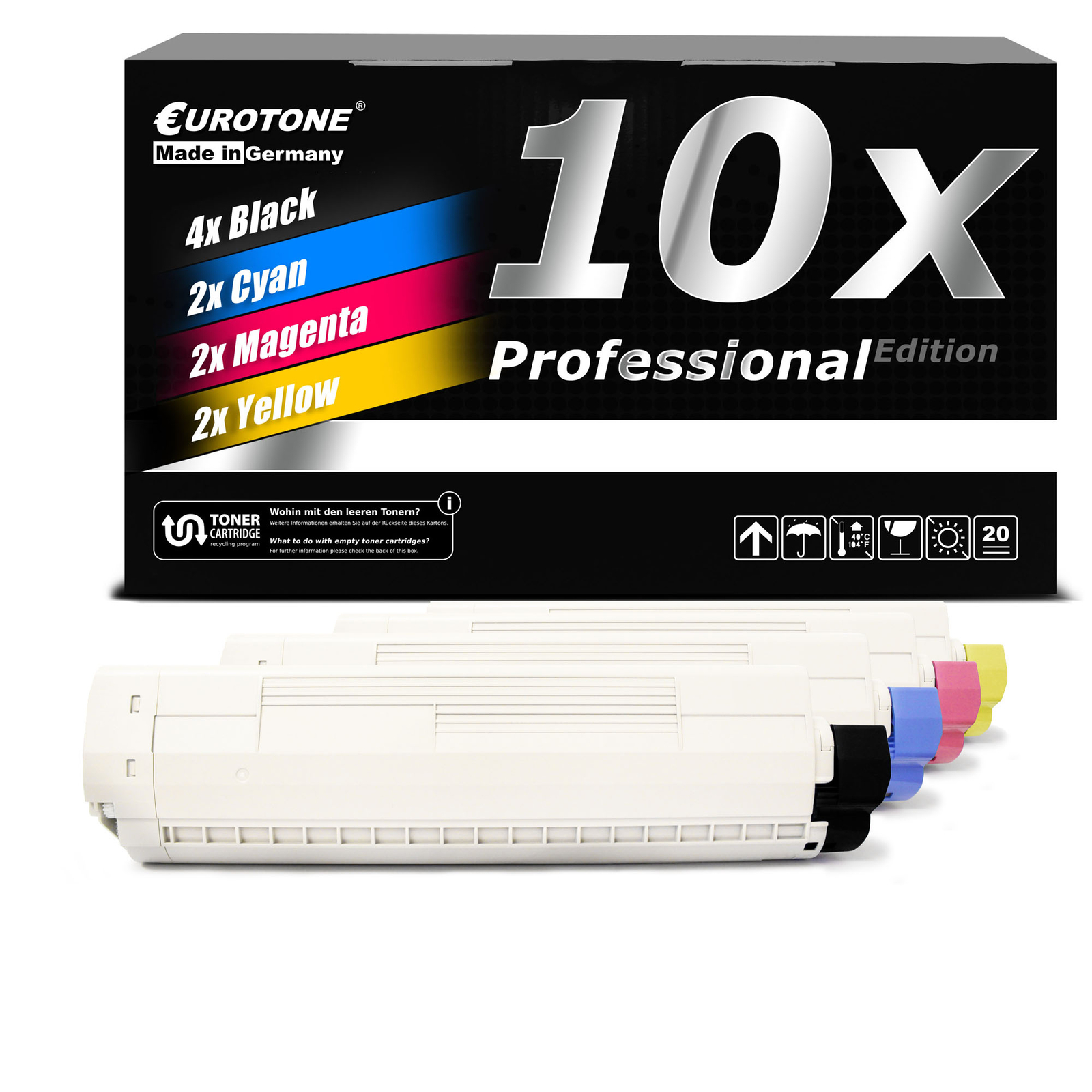 10x Eurotone per Cartridge XXL F OKI C-8800-N C-8600-DTN C-8600-CDTN C-8800-CDTN