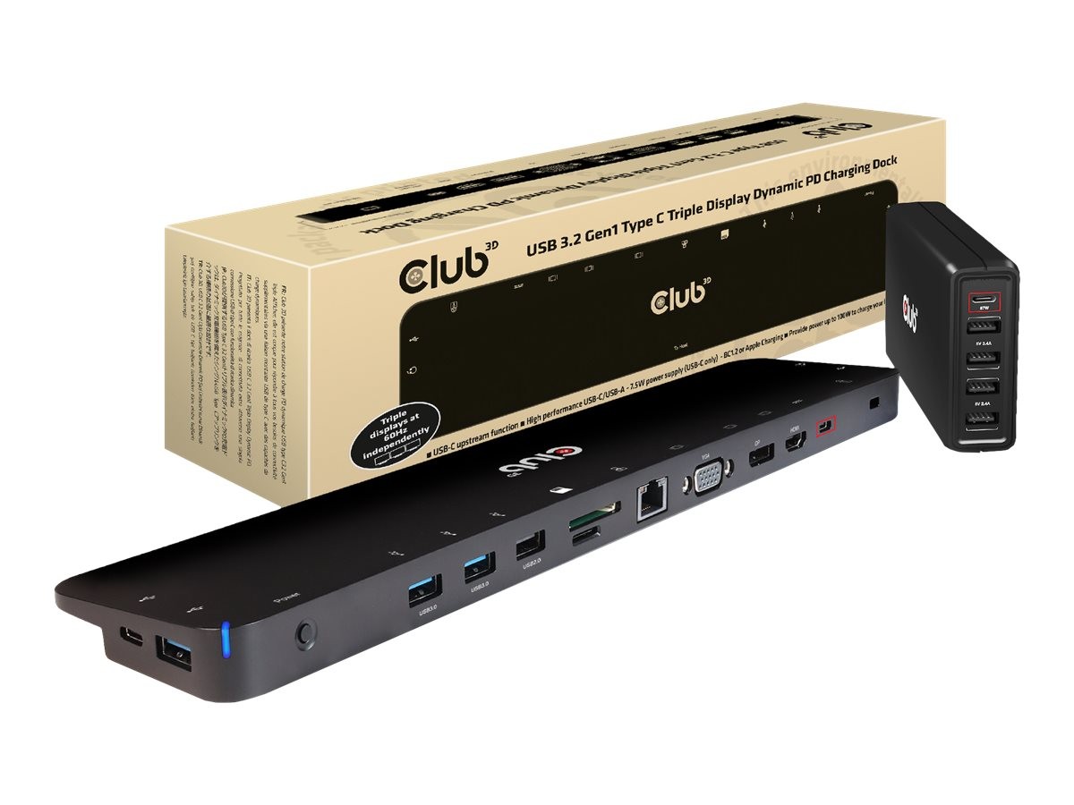 Lenovo Dell Club 3D CSV-1564W100 USB 3.2 Gen 1 (3.1 Gen 1) Type-C Docking Black