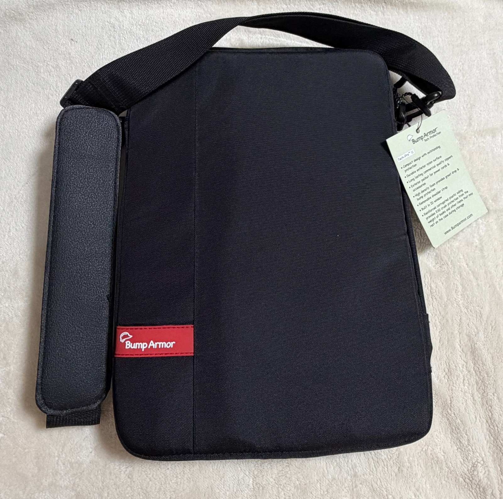Bump Armor Tech Protection Padded Tablet iPad Shoulder Bag Case Black TP11BK