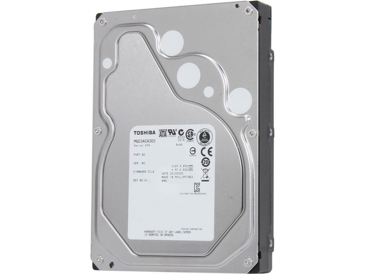 Toshiba DT01ABA300 HDKPJ08A0A01  3TB 7200RPM 6Gb/s 3.5" SATA HDD HARD DRIVE