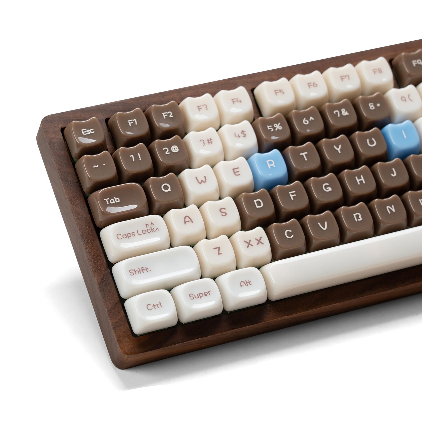 Rainy75 Jelly Jade Keycaps Translucent Cute Ragdoll Cat 148 Keys Brown