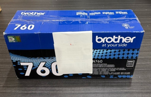 Genuine Brother TN760 Black Toner Cartridge TN-760 High Yield 3000 Pages Sealed