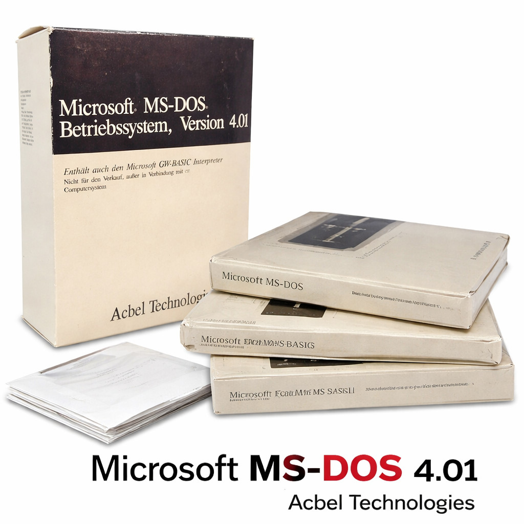 Microsoft MS-DOS 4.01 Acbel Technologies 5.25" NEW Complete Box GW-BASIC DOS