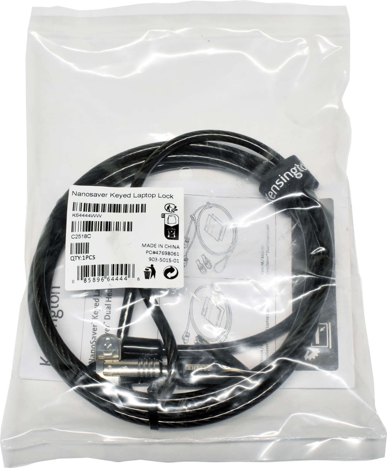 Kensington NanoSaver keyed laptop lock K64444WW 2x key NEW NEW