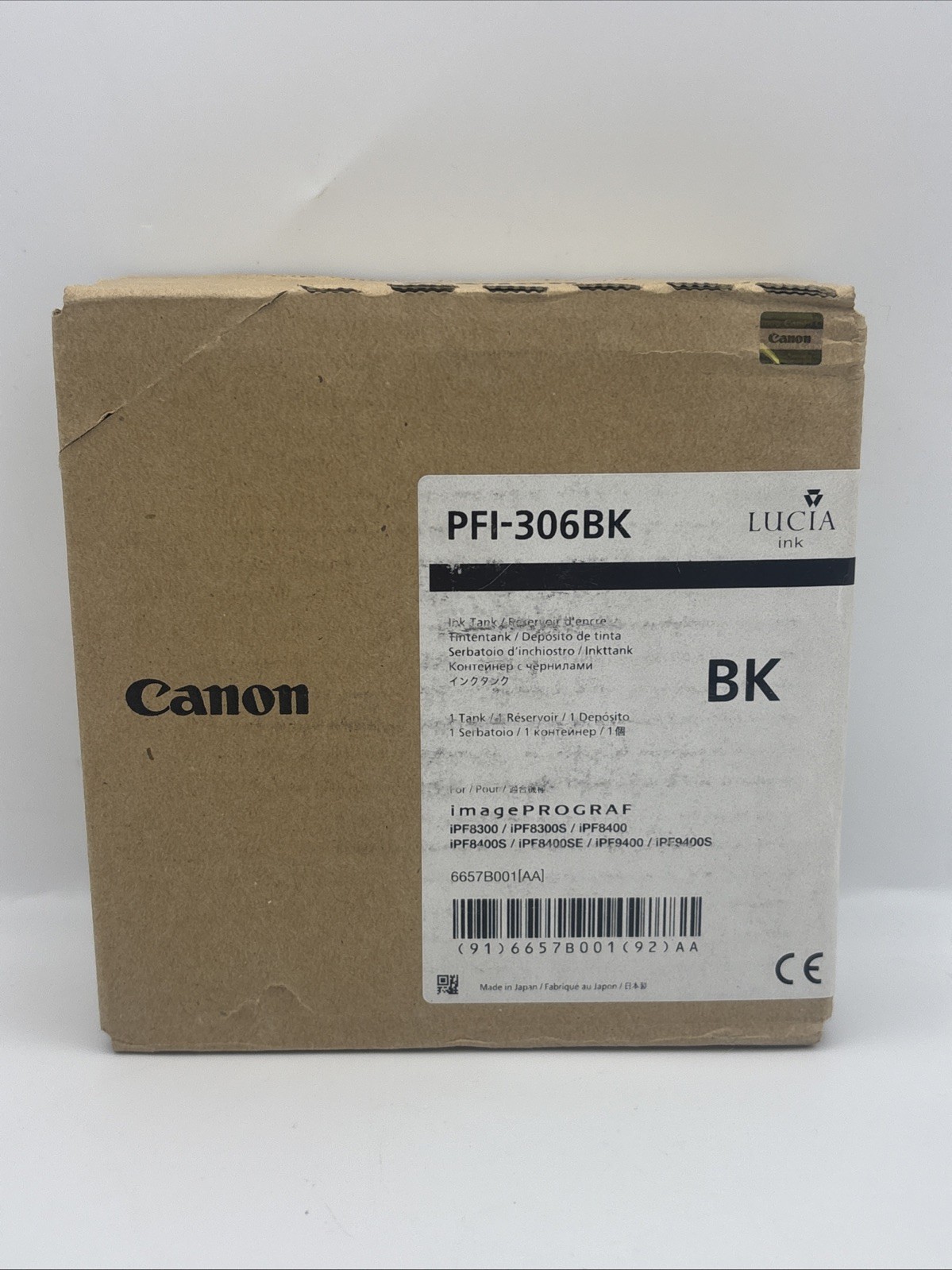 Canon PFI-306BK  black Ink Cartridge Genuine Exp 2017