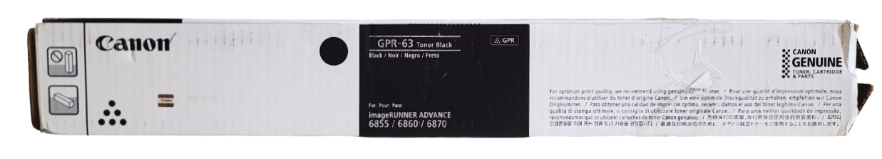 Canon GPR-63 GPR63 Black Toner Cartridge With Open Box Weight: 2lb:7.3oz