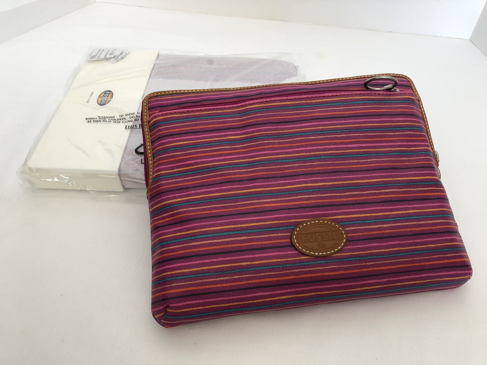 FOSSIL IPAD TABLET CASE STRIPED SLEEVE 9 1/2" X 7 1/2" INTERNAL #SL4381875