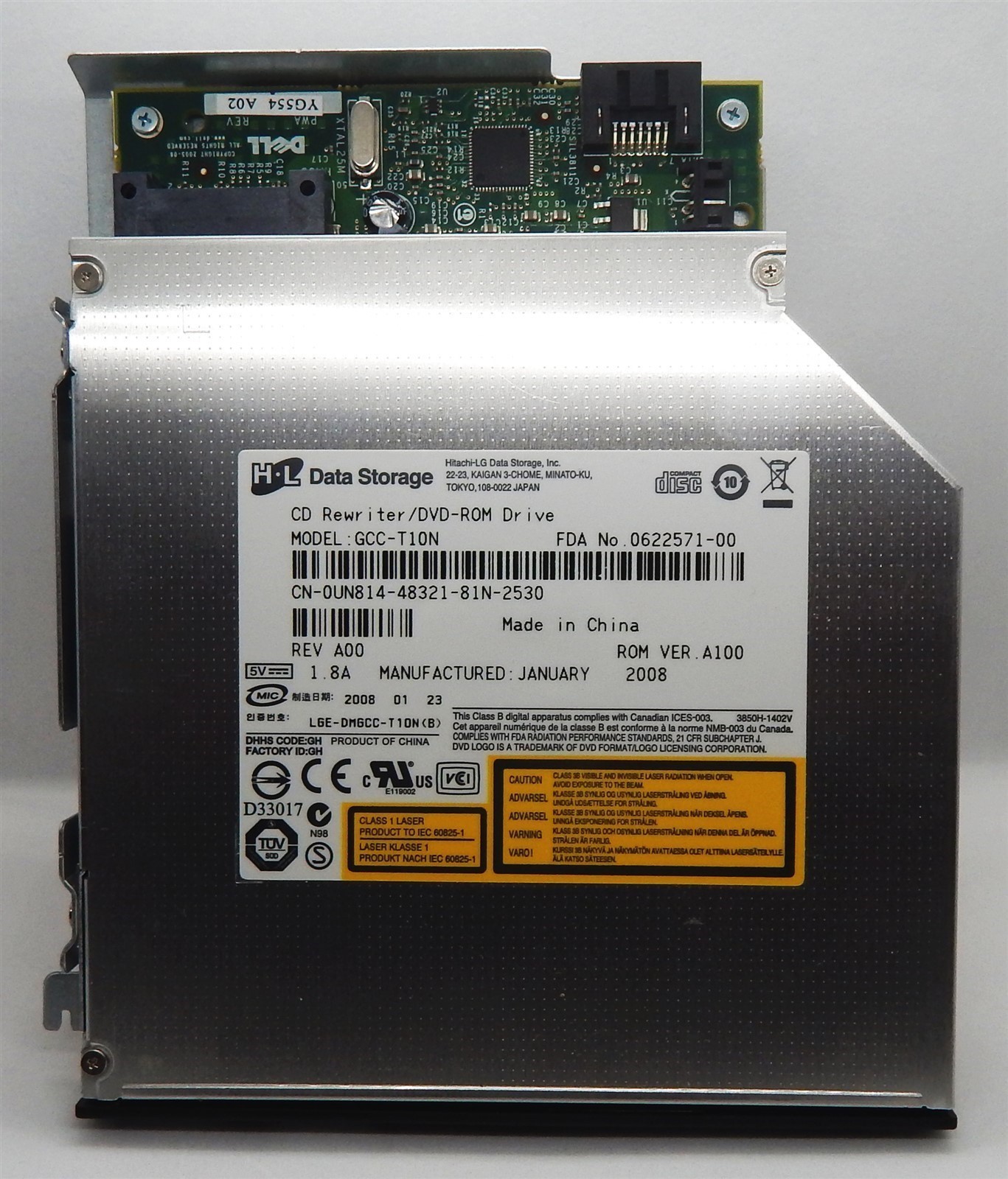 CD Rewriter DVD-ROM ~ Hitachi-LG Data Storage ~ Dell GCC-T10N ~ Used