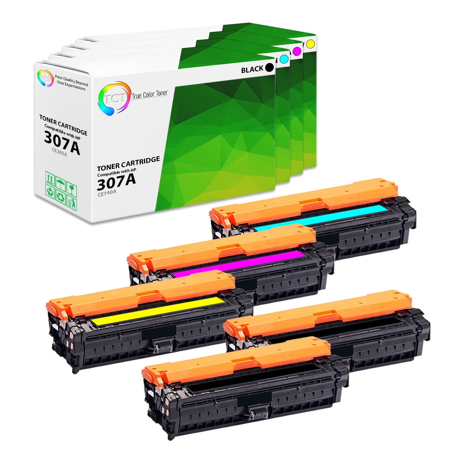 TCT 5 307A Cartridge CE740A CE741A CE742A CE743A For HP Color CP5225 CP5220