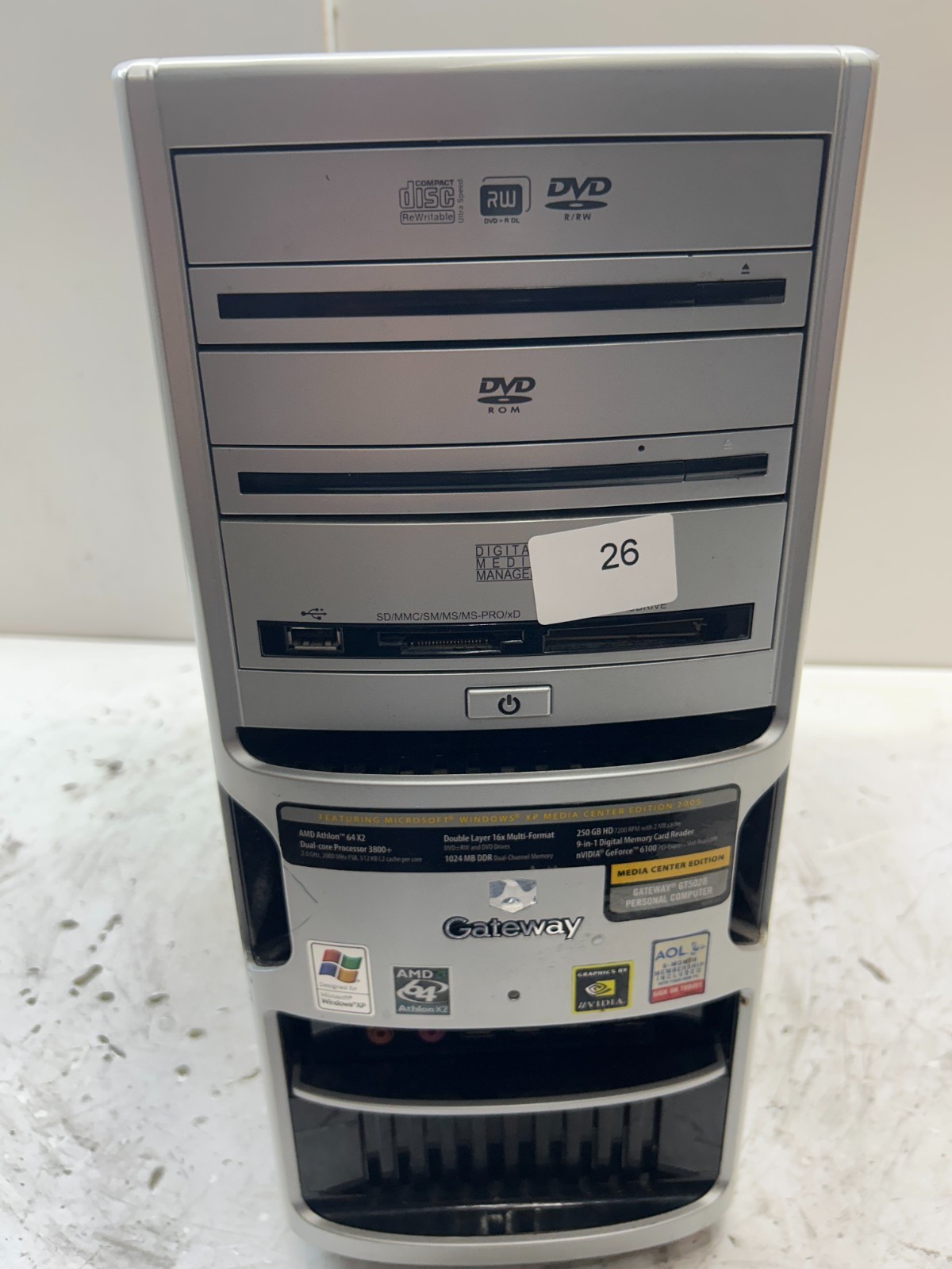 Gateway GT5028 AMD Athlon 64 X2 Dual Core 3800+ 1GB NO HDD
