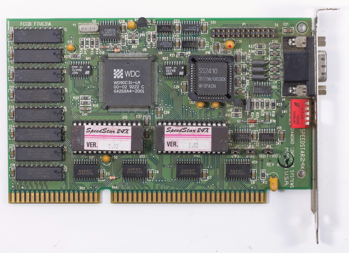 Vintage Diamond Speedstar 24X WDC WD90C31-LR ISA VGA Card