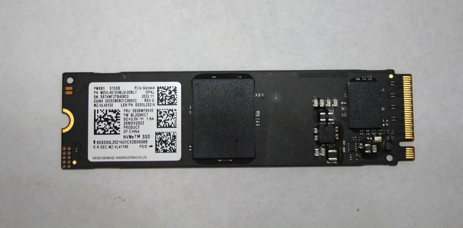 Samsung 512GB M.2 PM9B1 NVMe Gen 4x4 80mm SSD MZ-VL45120 new pull