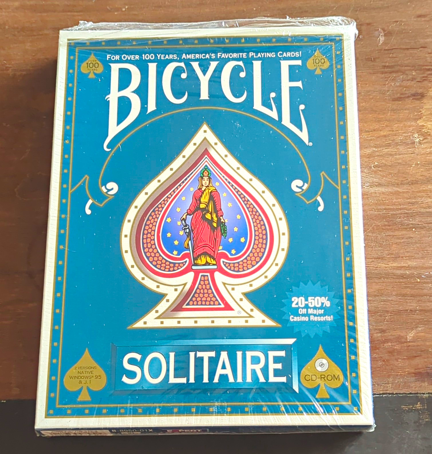 Bicycle Solitaire CD-ROM PC Game, 50+ Games, Windows 3.1/95/NT English