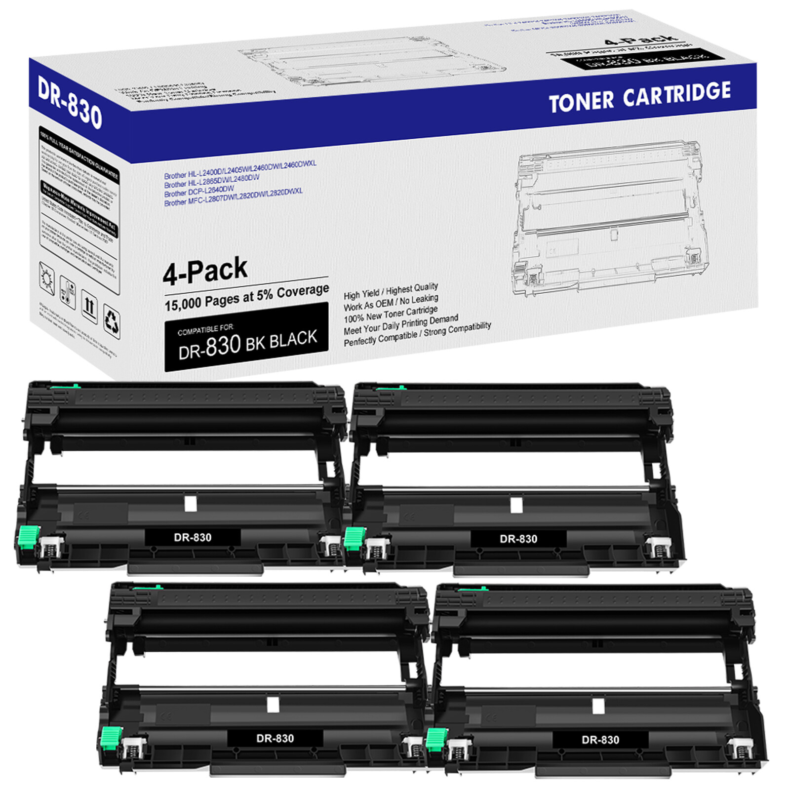 DR830 Drum Unit Compatible With Brother TN830 HL-L2405W DCP-L2647DW MFC-L2760DW