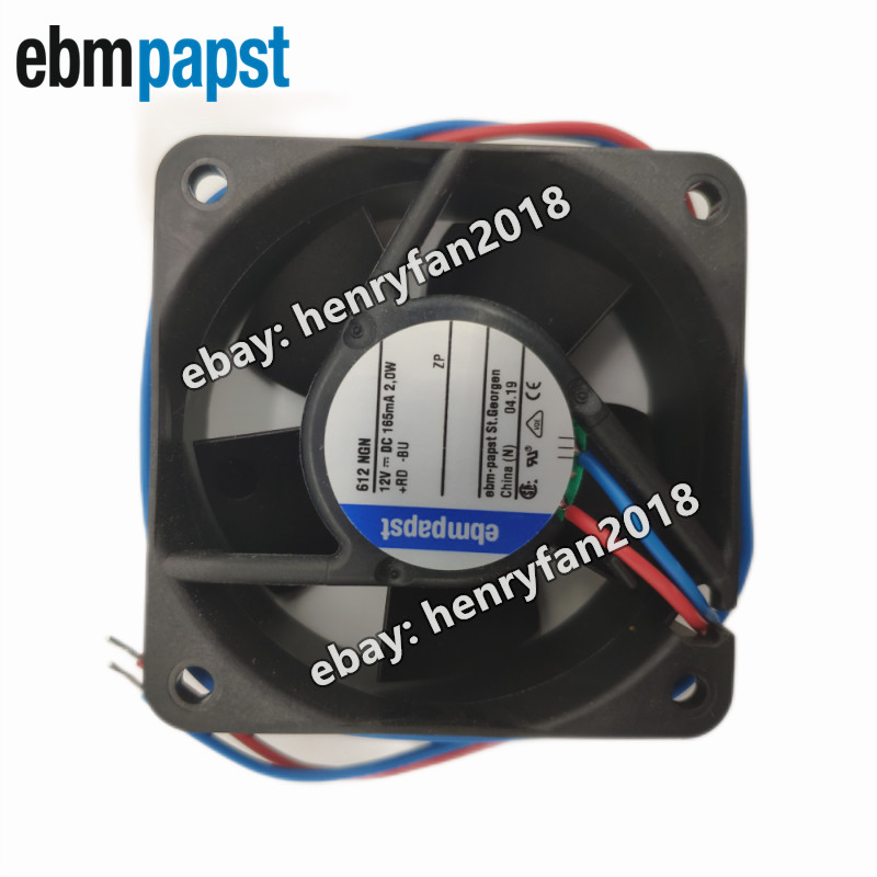 612NGN Axial Fan DC 12V 2.0W 165mA 60*60*25MM 2-wires Cooling Fan