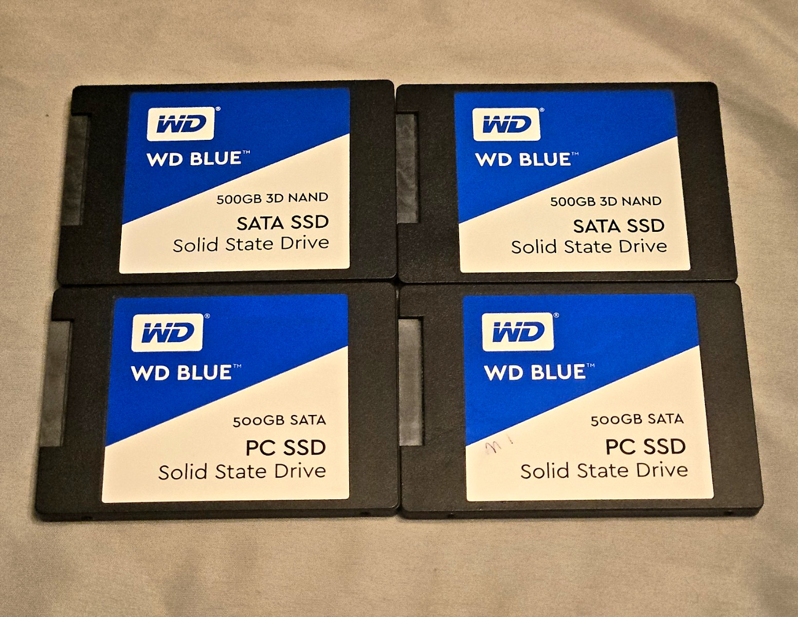 LOT OF 4 Western Digital WD Blue 500GB 2.5" SATA SSD WDS500G2B0A WDS500G1B0A PC
