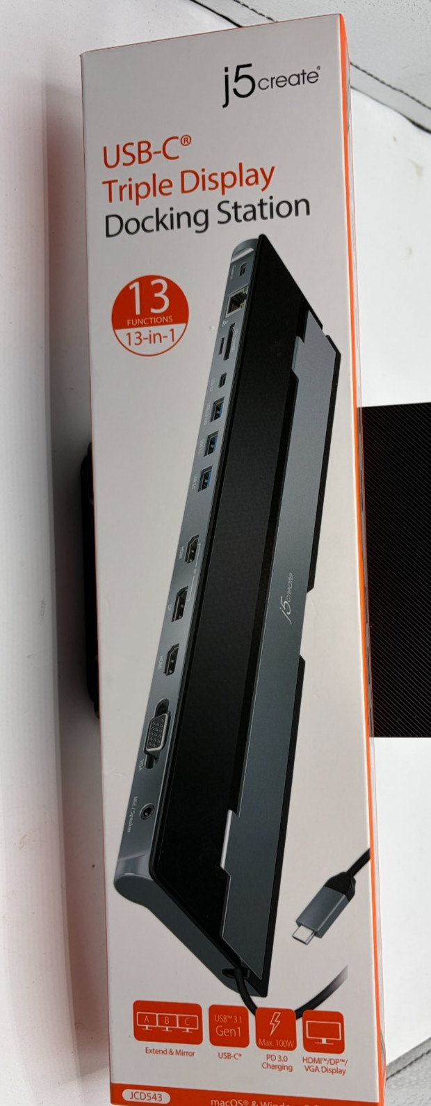 Authentic j5 Create USB-C Triple Display Docking Station (JCD543)