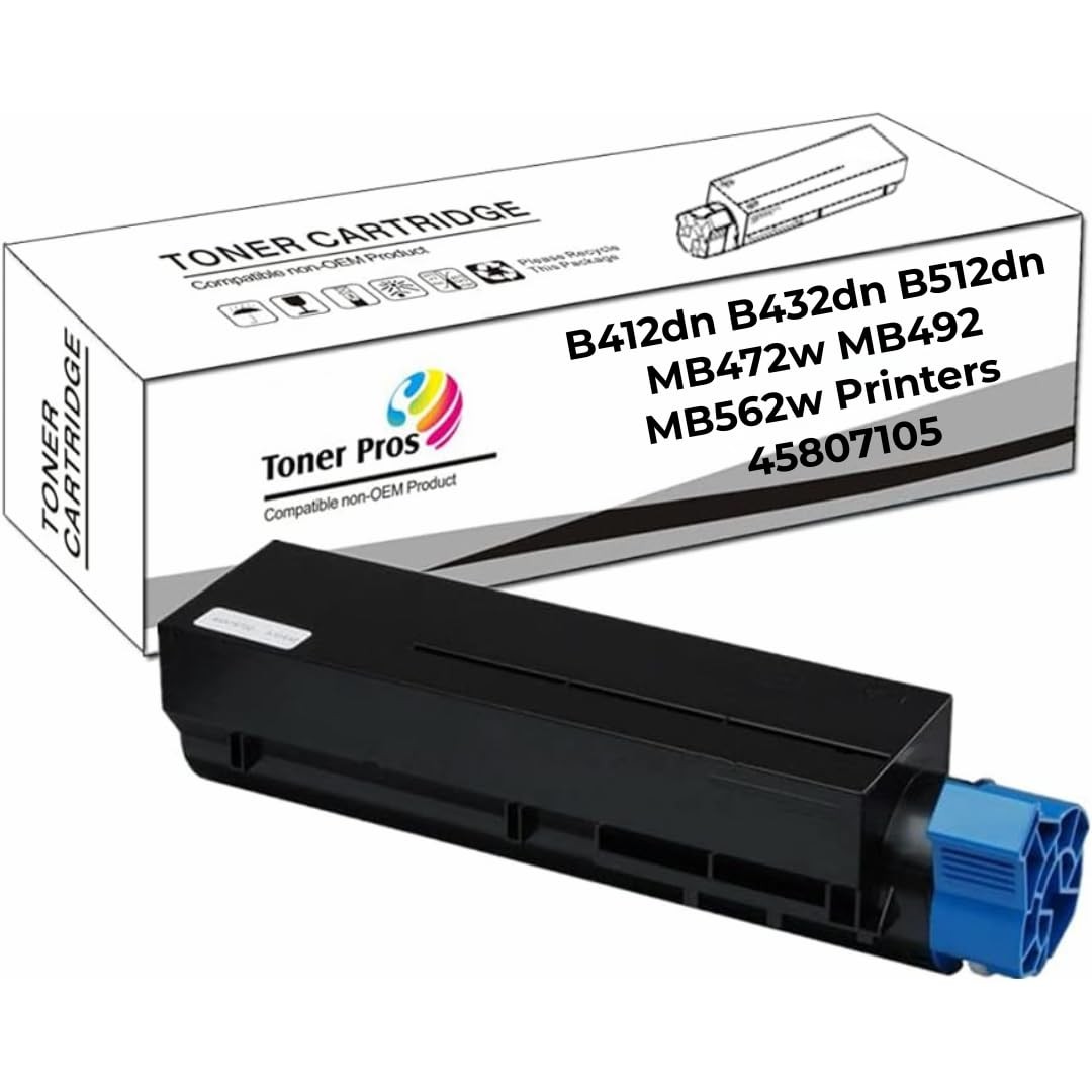 Toner Pros (TM Replacement OKI Okidata 45807105 Toner Cartridge - Black High Yie