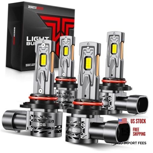 2026 10X Super Brighter 9005/HB3 9006/HB4 Bulbs Combo, T5A 9005+9006