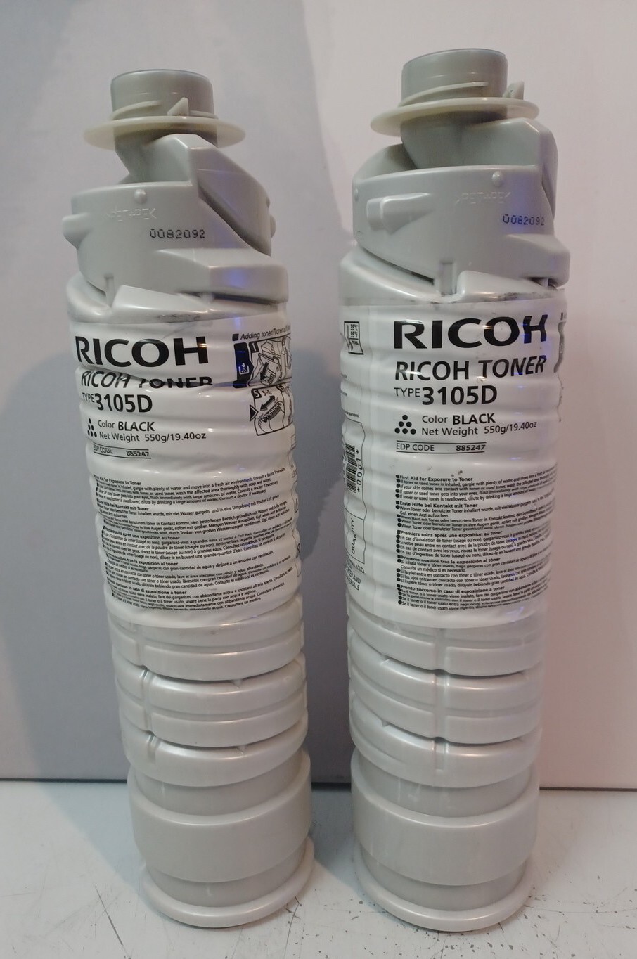 2pk OEM Original Genuine Ricoh 885247 TYPE 3105D TONER BLACK Bottles 