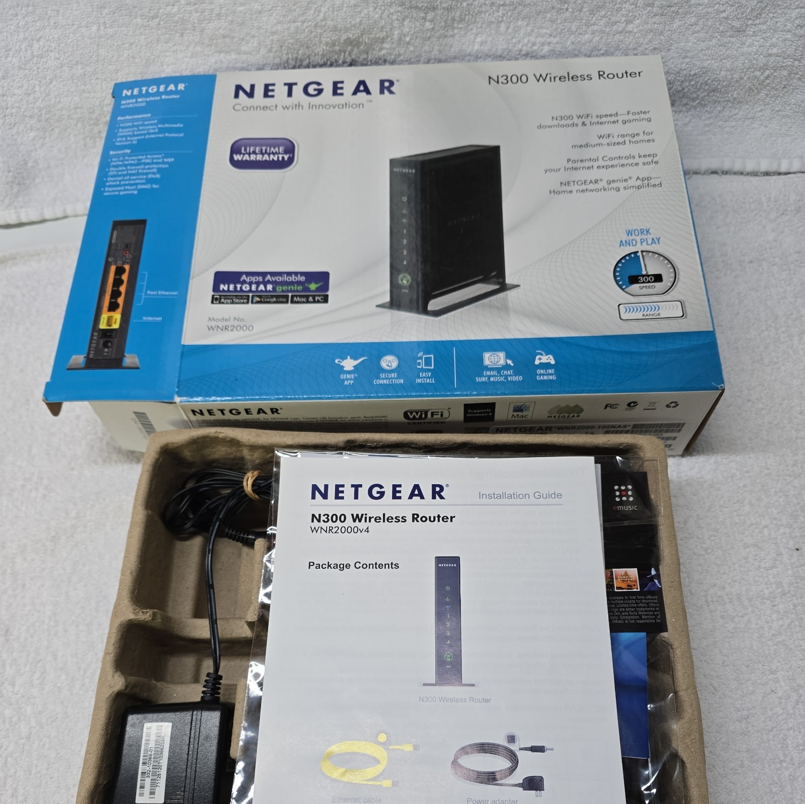 Netgear N300 300 Mbps 4-Port 10/100 Wireless N Router (WNR2000)